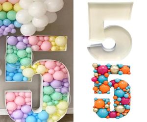 73cm blanc géant numéro 1 2 3 4 5 Board Boîte de remplissage de ballons mosaïques Ballons de haut niveau Adultes Adults Birthday Anniversary Party Decor 2208436579