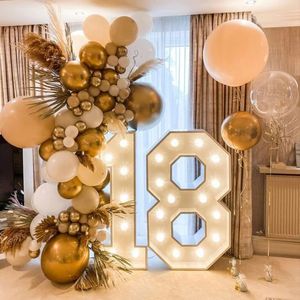 73cm gigantische figuur nummer 0-9 ballonvuldoos met verlichting jubileum verjaardagsfeestje ballonframe bruiloft baby shower decor 240222