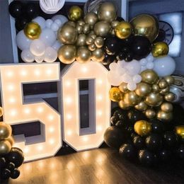 73 cm LED partytent oplichtend aantal lichten wit partytent nummerverlichting teken voor bruiloft decor verjaardag jubileum feestartikelen 240222