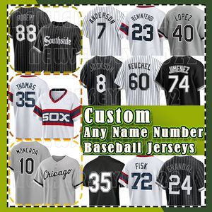 74 Eloy Jimenez Honkbalshirt Tim Anderson 88 Luis Robert Bo Jackson White Sox Yoan Moncada Reynaldo Lopez Jimmy Lambert Gregory Santos Oscar Colas Yasmani Grandal