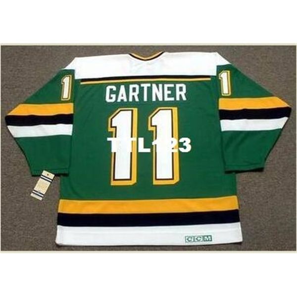 740 # 11 MIKE GARTNER Minnesota North Stars 1989 CCM Vintage Home Hockey Jersey ou personnalisé n'importe quel nom ou numéro rétro Jersey