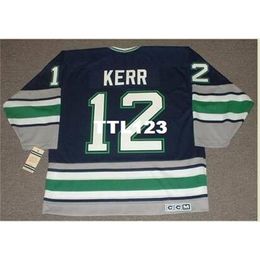 740 # 12 TIM KERR Hartford Whalers 1992 CCM Vintage T Hockey Jersey ou personnalisé n'importe quel nom ou numéro rétro Jersey