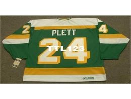 740 24 Willi Plett Minnesota North Stars 1983 CCM Vintage Hockey Jersey of Custom enige naam of nummer retro jersey1228427