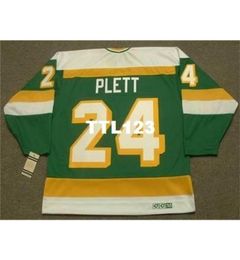 740 24 Willi Plett Minnesota North Stars 1983 CCM Vintage Hockey Jersey of aangepaste naam of nummer Retro Jersey9701831