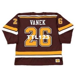 740 #26 Thomas Vanek Minnesota Gophers 2003 Home Hockey Jersey of aangepaste naam of nummer retro jersey