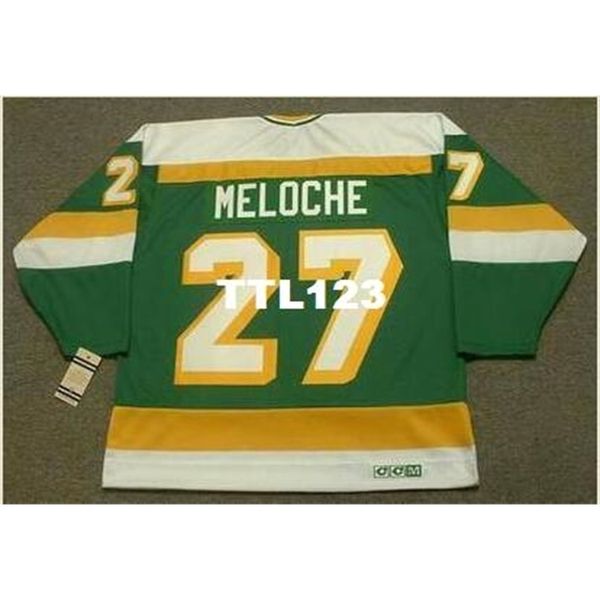 740 # 27 GILLES MELOCHE Minnesota North Stars 1981 CCM Vintage Hockey Jersey ou personnalisé n'importe quel nom ou numéro rétro Jersey