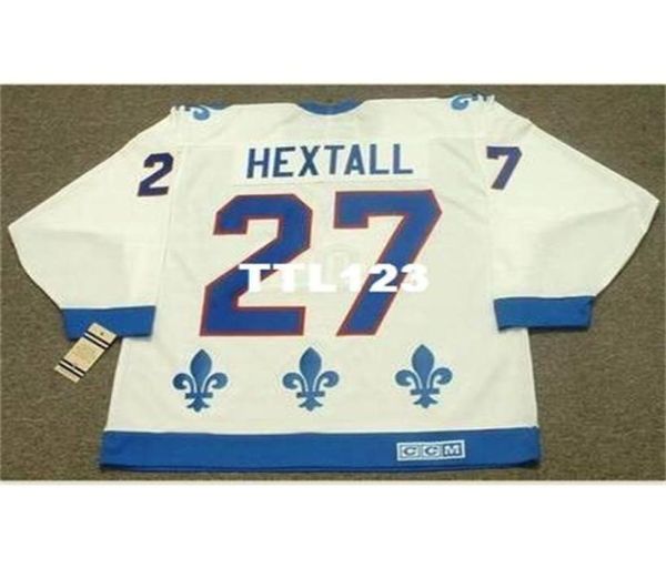 740 27 RON HEXTALL Quebec Nordiques 1992 CCM Vintage Home Hockey Jersey o personalizado cualquier nombre o número retro Jersey7980786