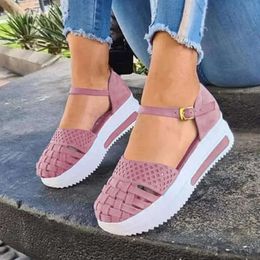 740 Andalias Verano Planas de Con Agujeros Para Mujer, Zapatos Plataforma Informales Aumento Costura, Bir la Mod 1C1