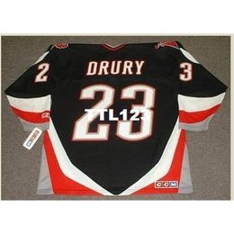 740s mannen #23 CHRIS DRURY 2005 CCM vintage Hockey Jersey of aangepaste naam of nummer retro Jersey