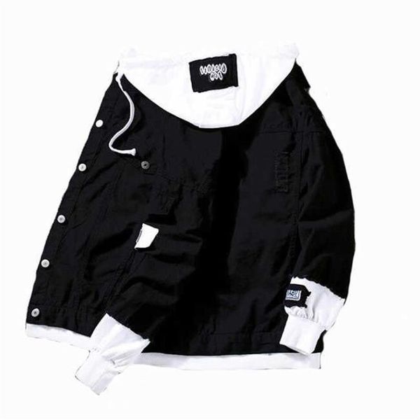 # 7412 Printemps Rouge Rose Noir Jeans Veste Hommes Slim Streetwear Ripped Denim Veste À Capuche Hommes Hip Hop Bomber Veste Homme SH190902254Z