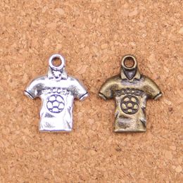 74 pièces Antique argent plaqué Bronze plaqué football chemises jersey pendentif à breloques collier à faire soi-même Bracelet résultats de Bracelet 19*15mm