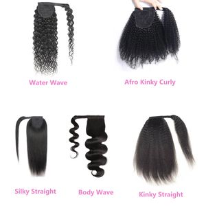 75-100G Ruyibeauty Peruaanse 100% menselijke haarverlengingen paardenstaarten 8-24 inch afro kinky krullende rechte natuurlijke kleur