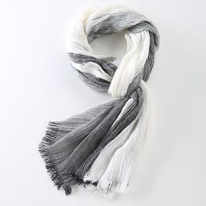 75 205cm groothandel merk winter sjaal mannen warme zachte tassel bufandas cachecol grijs plaid geweven gerimpelde katoenen sjaals