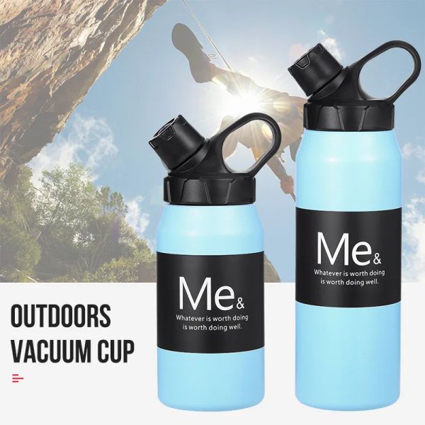 Bouteille d'eau Thermos isolée 750ML/950ML, tasse Thermos, sport chaud et froid, Double paroi en métal, flacon sous vide, poignée de tasse thermique