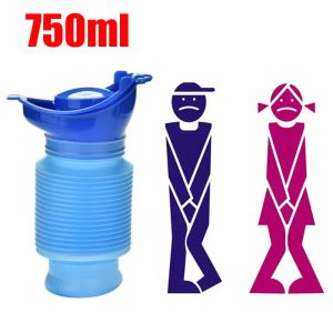 750 ml d'urinant adulte portable rétractable et potty de toilette mobile Potty femmes bouteille de pipi pour le trafic de voyage en voiture en plein air Camping