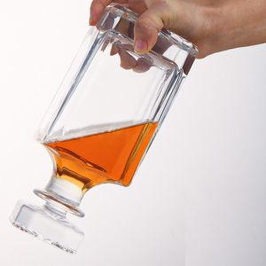 750 ml Creative Cristal Carré Verres Bouteille Whisky Vodka Vin Décanteur Bouteille Whisky Verre Bière Verre Spiritueux Tasse Verre À Eau