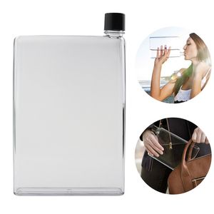 750ml Bouteille D'eau Plate Sports De Plein Air Potable Bouteille D'eau En Cristal Transparent En Plastique Bouilloire Portable Bouteilles Tasse Drinkware 220217