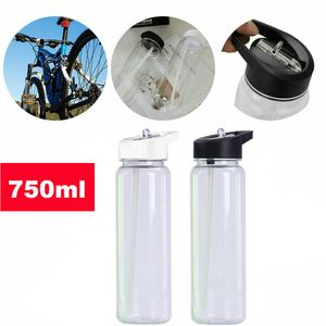 Bouteille d'eau de 750 ml avec tasse de boissons portable étanche en plastique sans paille