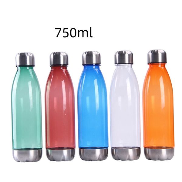 Bouteilles d'eau de 750 ml bouteille en plastique bouilloire de sport bouteille de Coke en plastique Portable bouteille de boisson d'eau Sports de plein air verres