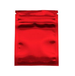 7510cm 100pcslot Bolsa de paquete de sello de agarre rojo brillante Bolsas de almacenamiento de alimentos Mylar autoselladas Bolsas de almacenamiento de alimentos con cierre de cremallera de papel de aluminio con cierre Po2144981