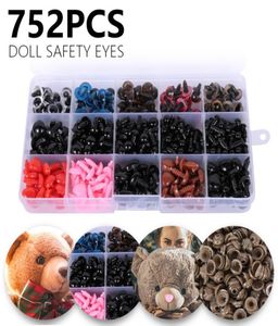 752pcs Colorful Plastic Crafts Beyy Eyes for Teddy Bear Soft Plux Toy Animal Doll Amigurumi DIY ACCESSOIRES 2012033562562