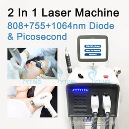 755 808 1064nm Épilation au laser à diode Picoseconde Supprimer le tatouage Élimination des taches d'âge Enlèvement des yeux