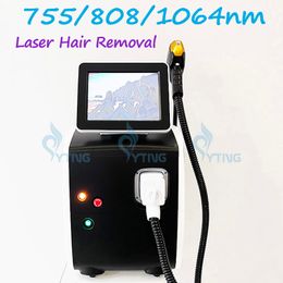 755 808 1064NM DIODE Laser Laser Machine d'épilation permanente Triple Waveleehgth Dépilatation Dépilateur 12 bars