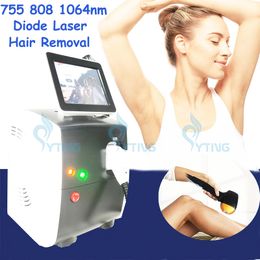 755NM 808NM 1064NM DIODE Machine d'épilation au laser 12 barres Permanent Ryboration de cheveux indolores