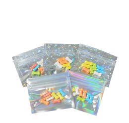 7565cm Clear Mini Zip Lock Lock Holographic Mylar Packaging Sacs 100pcs Sacs d'emballage électrique coloré PILLS PILLES BAG 6846442