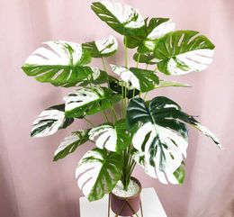 75 cm 24 Feuilles artificielles une grande plante tropicale Palme de la touche réel feuilles de faux falsification en plastique Turtle du bureau à domicile 2106243498550