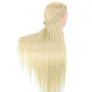 75 cm lang haar mannequin hoofd met haar voor kapsels Hairdressing Training Hoofdmodel voor pruik vrouwen educatieve kapper