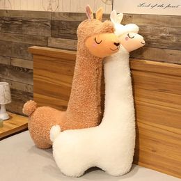 75 cm belle alpaga en peluche jouet japonais alpaga doux en peluche mignon mouton lama animaux poupées sommeil oreiller maison lit décor cadeau 231229