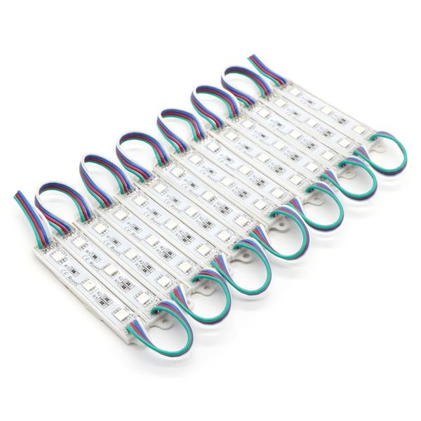 75MM * 12MM 5050 SMD RGB 3LEDS módulos LED de 12V CC impermeable IP65 LED de iluminación para Big mayorista signo de la letra 5000pcs