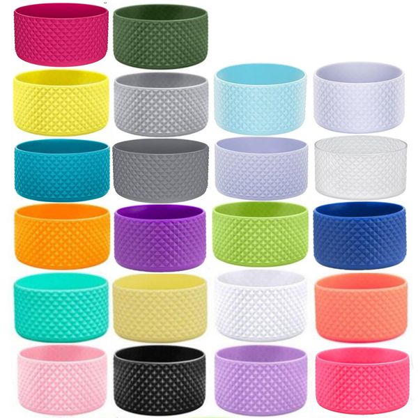 75 mm 90 mm Diamond Silicone Boot Sleeve Cover tasses Gobelet Coasters ajuster 20oz 30oz 40 oz avec poignée 32 oz 40 oz de bouche de large bouteille bouteille de fond 22 couleurs