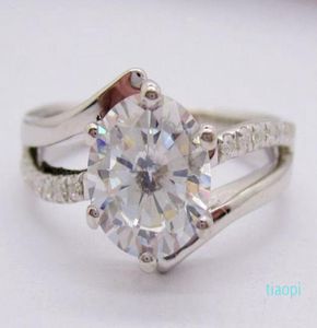 75 mm Brilliant Round DF Moissanite en solide 14 carats en or blanc réglage HALO de fiançailles Halo pour les femmes89559837828716