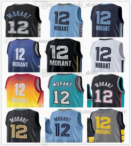 2022-23 Statement 12 Basketbal Ja Morant Jerseys Wit Navy Zwart Blauw City Black Edition Heren Dames Jeugd Kinderen