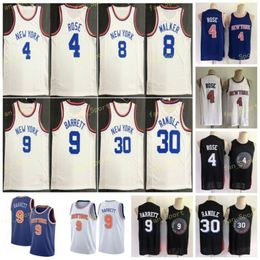 75th City ganó la edición RJ R.J.9 Jerseys de baloncesto Barrett 8 Walker Derrick 4 Rose Julius 30 Randle Men Ed Tamaño S-3xl