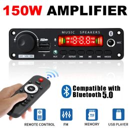 Amplificateur 75W / 6W Bluetooth 5.0 MP3 WAV APE Decoder Board 12V DIY MP3 lecteur Car FM Radio TF USB Microphone Record Handsfree