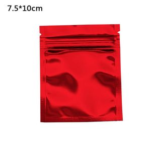 75x10cm 100pcslots Glossy Red Grip Seal Pack sac auto-scellé Mylar Foil Sacs de rangement alimentaires reclosables en aluminium Rend Zip Packagi1577633