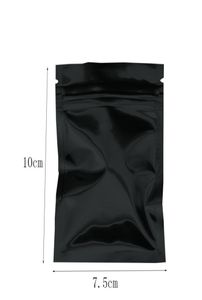 75x10cm Black Seal Seal Sac en aluminium Bags de papier d'aluminium Snack Balk Food Packaging Sac Mylar Paquet d'odorat Sac à fermeture éclair 100pcslot5857432