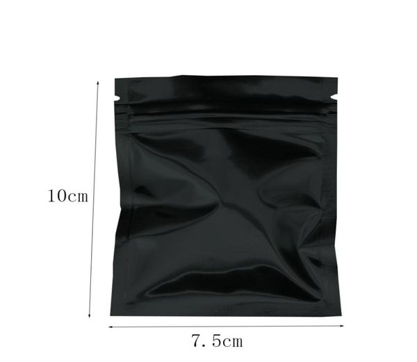 75x10cm Bolsas de papel de aluminio autoselladas negras Bolsa de embalaje de alimentos a granel Mylar Paquete a prueba de olores Bolsa con cremallera 100pcslot5916595