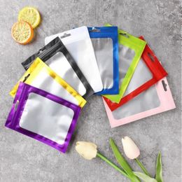 Sacs de papier d'aluminium colorés de 75x10cm Emballage de sac à fermeture à glissière en plastique auto-scellant pour le stockage de collations alimentaires Matte Clear Mylar Baggies Qxidl Bjjls