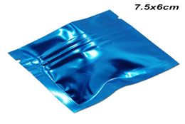 75X6 cm 100 Pièces Bleu Réutilisable Feuille D'aluminium Sacs D'emballage Alimentaire pour Bonbons Snack Feuille Auto-Scellante Feuille Mylar Fermeture Éclair Stockage Emballage9129098