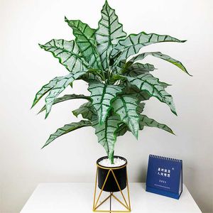 76 cm/55 cm grandes plantas tropicales de Monstera artificiales palmera falsa hojas de Maranta de plástico planta grande para la decoración de la Oficina del hogar 210624