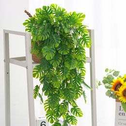 76 cm kunstmatige groene planten hangen klimop bladeren radijs zeewier druif druiven nep bloemen wijntuin muur feest decoratie