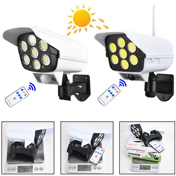 77 COB LED Caméra Lumière Solaire 3 Modes Capteur De Mouvement Extérieur IP65 Applique Rechargeable Projecteur De Rotation Réglable Pour Jardin De Rue