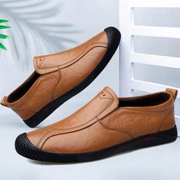 773 Loafers Moccasins Genuine Footwear Brand Men Leather Comfy Men's Flats Slip-On Male Casual Fashion Boat Shoes 240109 's 596