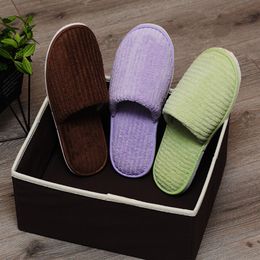 773 Pairs/lot Colors Mix Coral 3 Fleece Men Women Disposable El Slippers Cotton Slides Home Travel SPA Slipper Hospitality 230717 68 77 33 20717