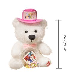 77HD Interactive Singing Bear Plush Toy for Kids LED Musical Stuffed Animal for Girlfriend Birthday Valentines Day Gift