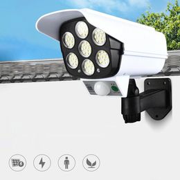 77LED Solar Powered Sensor Light Motion Sensor Outdoor Beveiliging Lamp Emulatie Camera Waterdichte IP65 - Met Remote